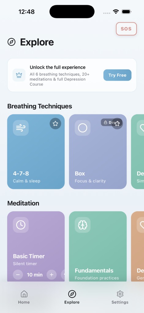 Mental Stable explore: breathing techniques and meditations